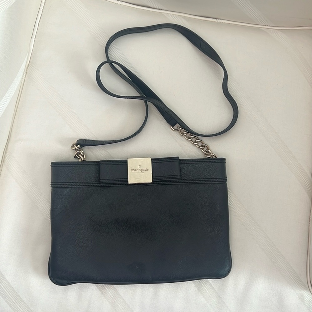 KATE SPADE Black Leather Shoulder Bag Clutch